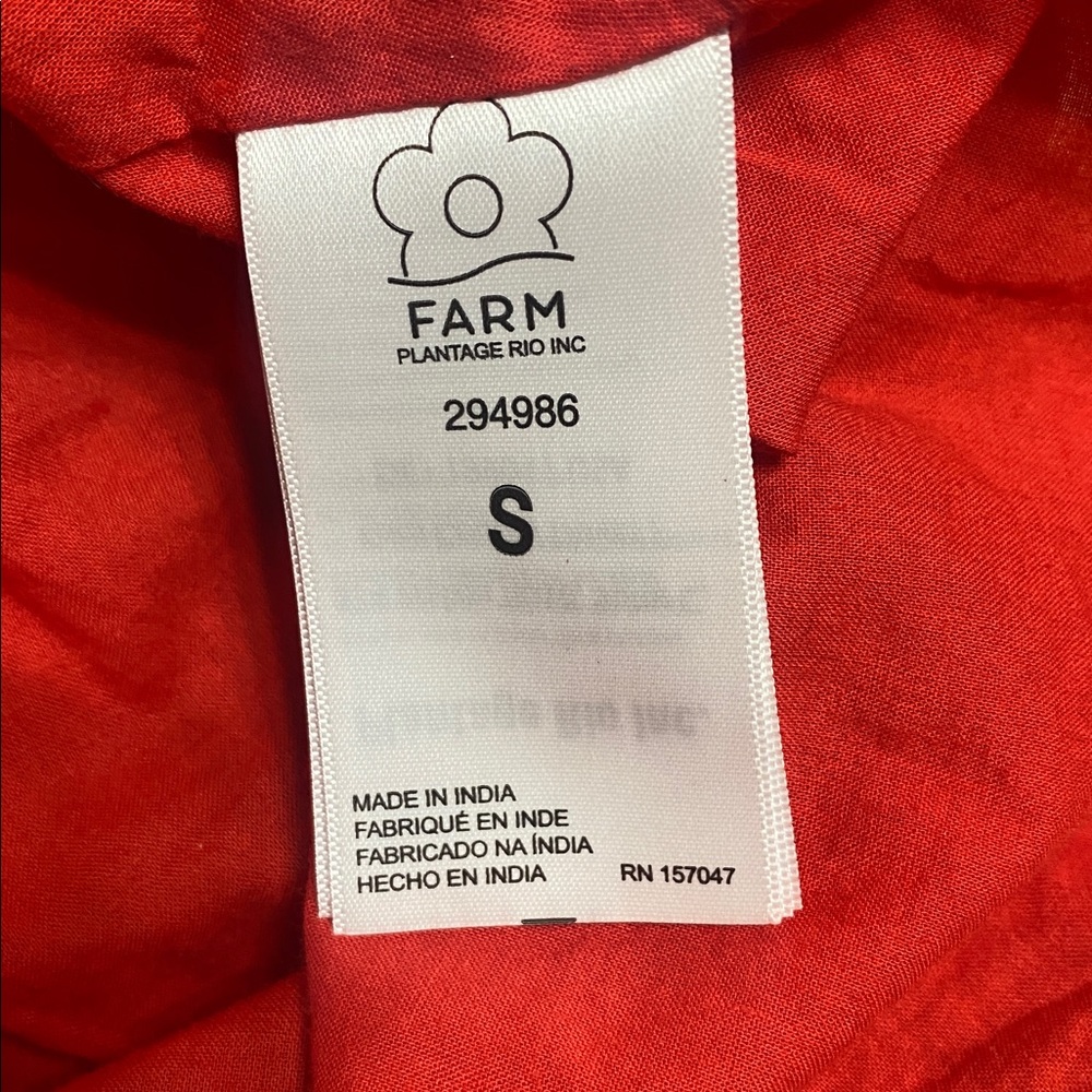 FARM Rio Banana Juice red, orange & brown long sleeve Cotton Minidress size S - Picture 12 of 12